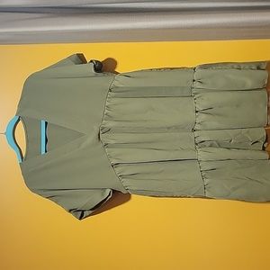 Babydoll , v-nexk olive green dress, size large